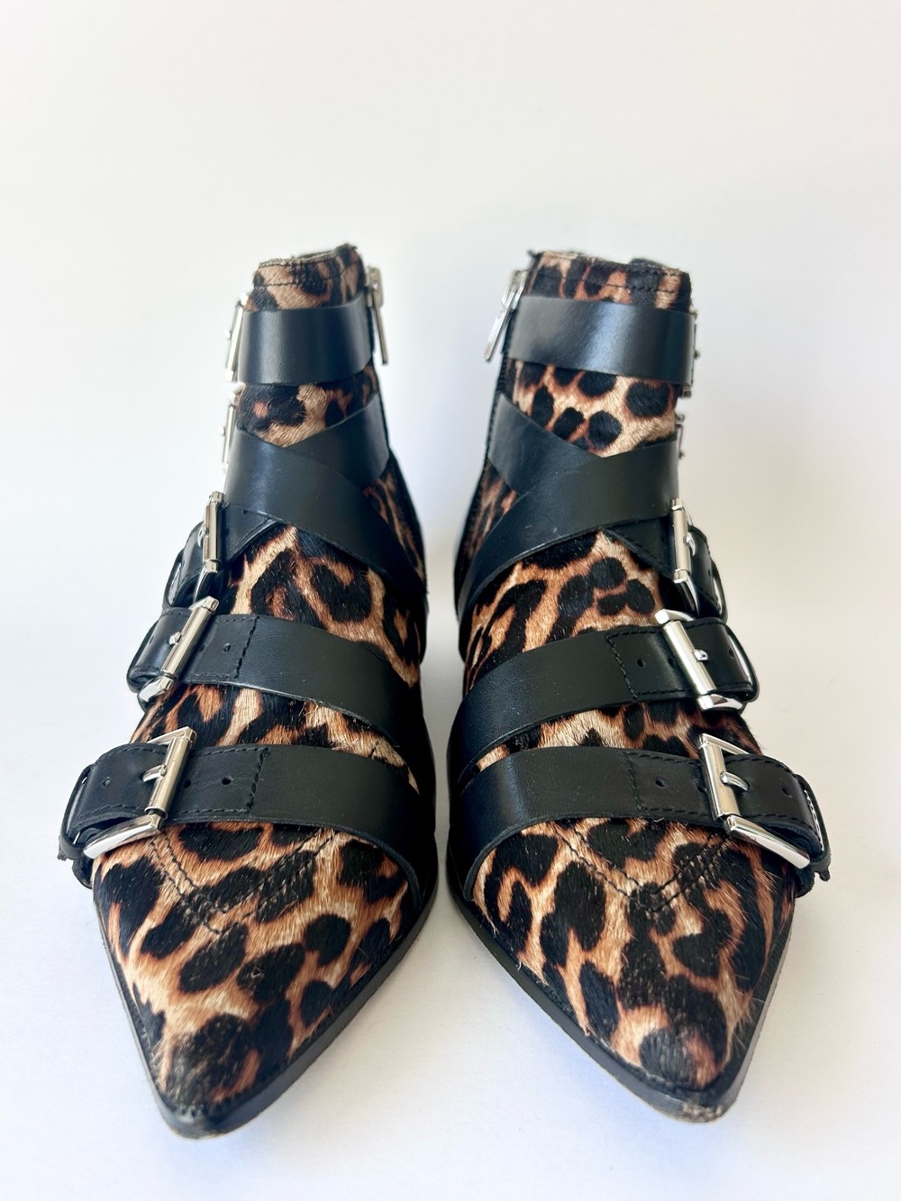 ASH Blast Buckle Boots in Leopard Black Leather Size 37 - Picture 5 of 9